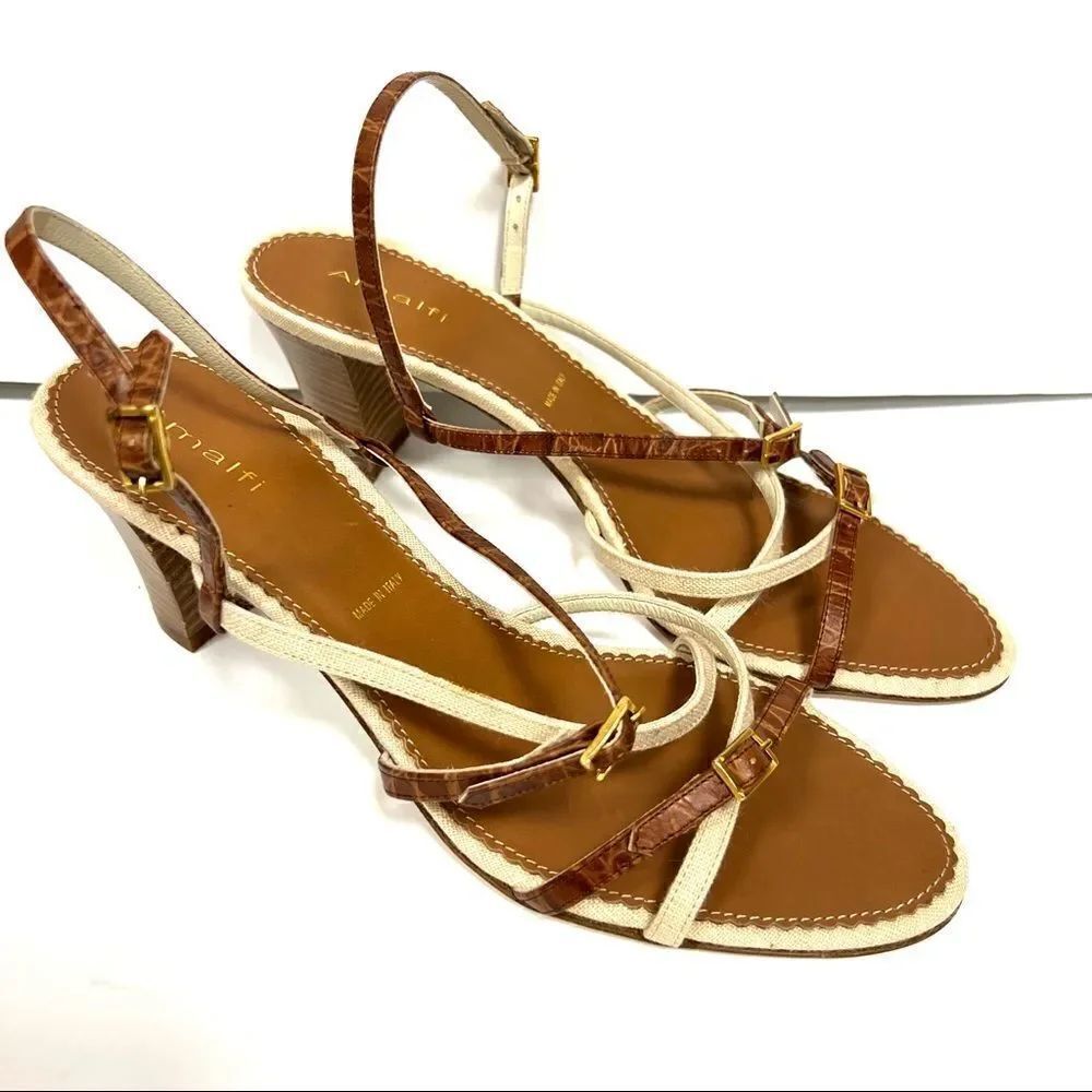 Amalfi leather strappy sandals. Size 9 N